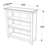 Wooden Bookcase With 3 Shelves - Boston