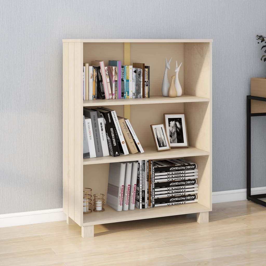 Wooden Bookcase With 3 Shelves - Hamar