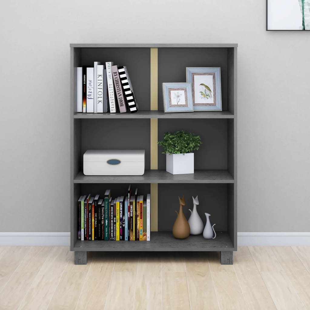 Wooden Bookcase With 3 Shelves - Hamar
