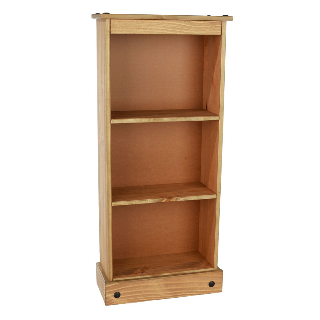 Wooden Bookcase With 3 Shelves Low - Corona
