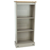 Wooden Bookcase With 3 Shelves Low - Corona