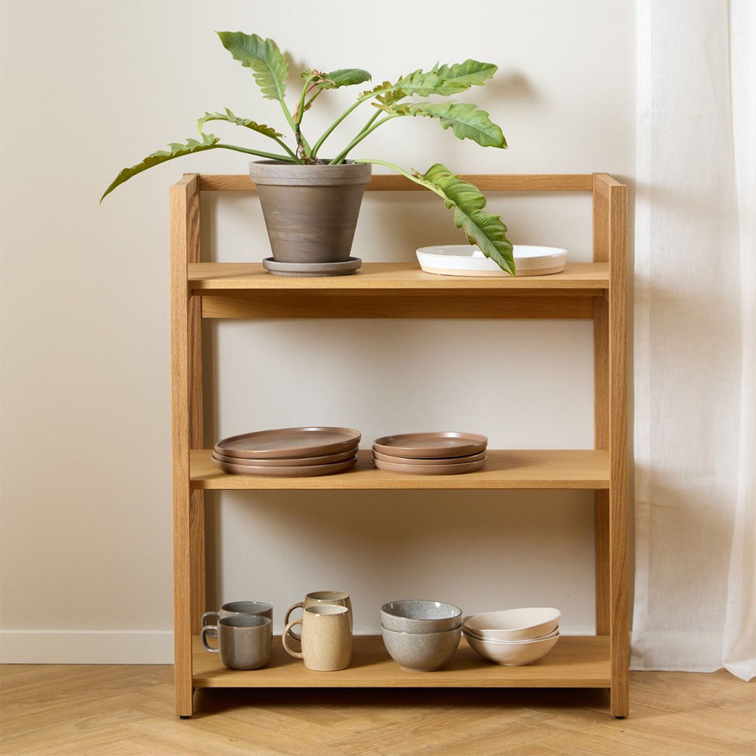 Wooden Bookcase With 3 Shelves Rectangular - Ludza