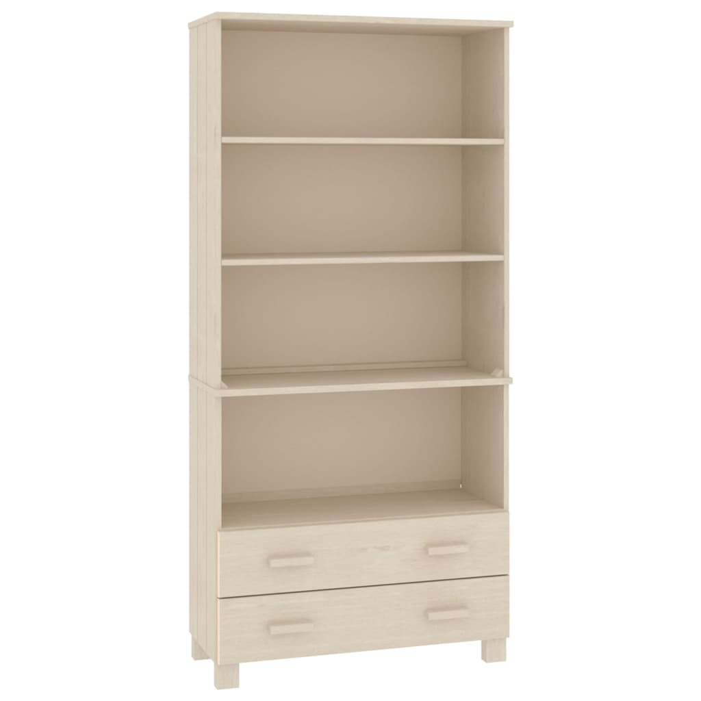Wooden Bookcase With 4 Shelves And 2 Drawers - Hamar
