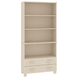 Wooden Bookcase With 4 Shelves And 2 Drawers - Hamar