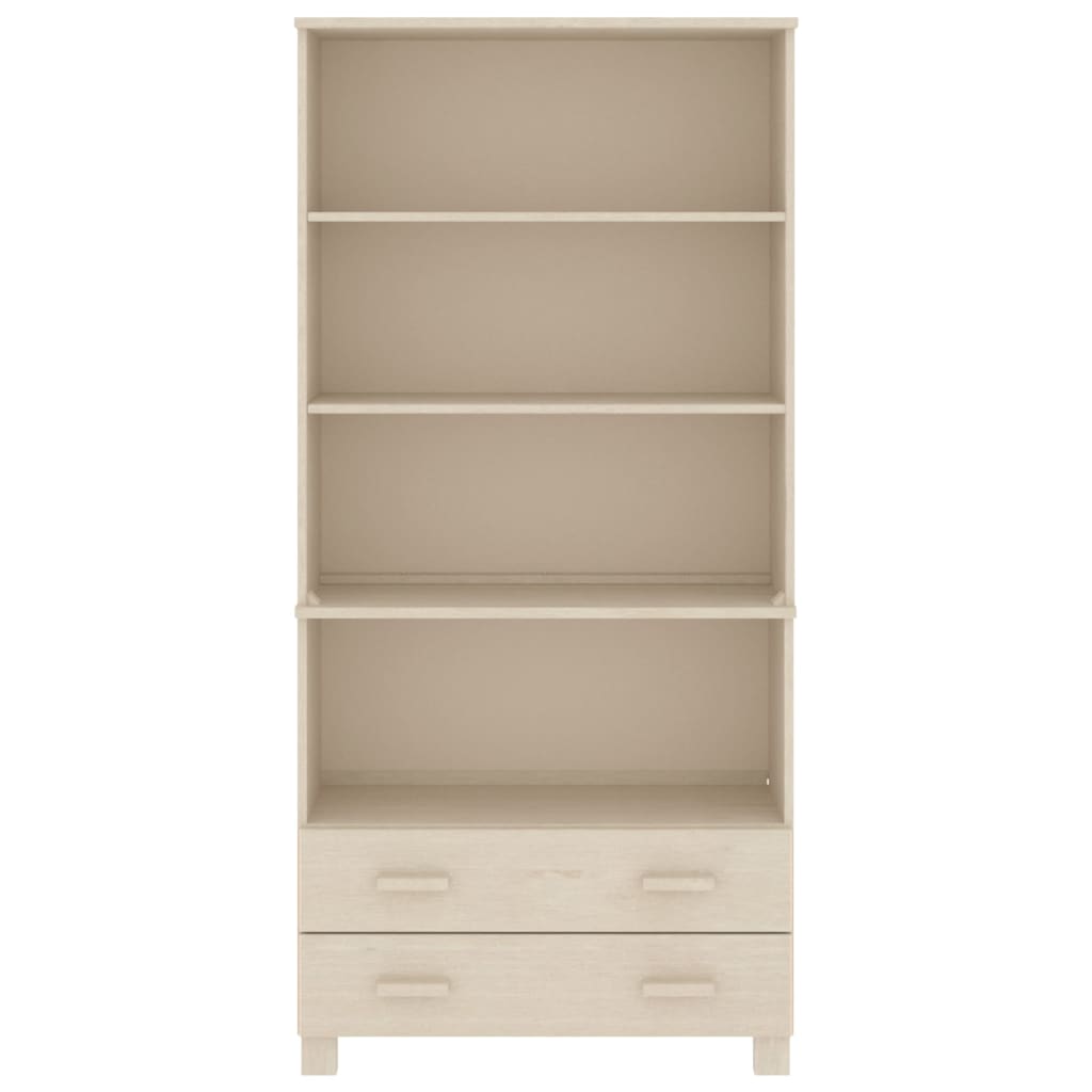 Wooden Bookcase With 4 Shelves And 2 Drawers - Hamar