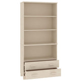 Wooden Bookcase With 4 Shelves And 2 Drawers - Hamar