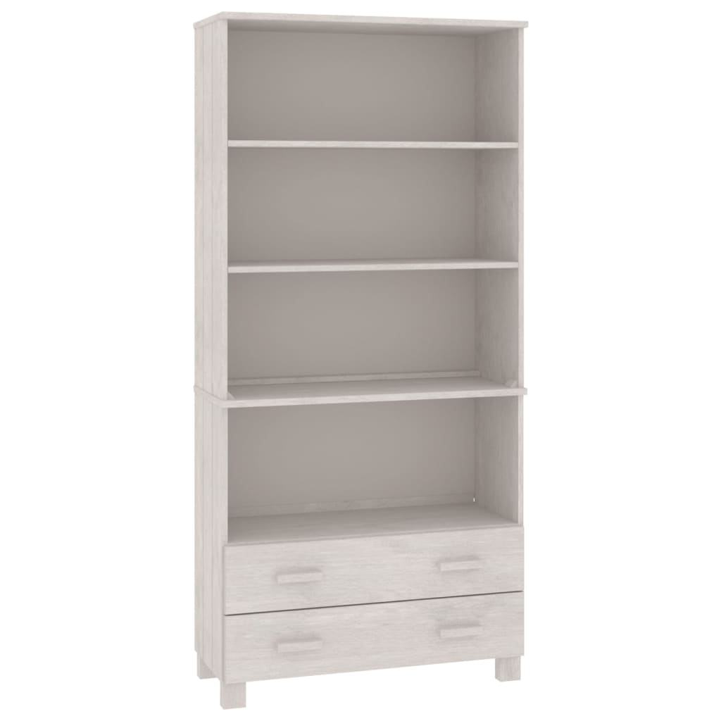Wooden Bookcase With 4 Shelves And 2 Drawers - Hamar