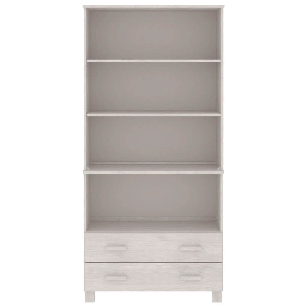 Wooden Bookcase With 4 Shelves And 2 Drawers - Hamar
