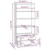 Wooden Bookcase With 4 Shelves And 2 Drawers - Hamar
