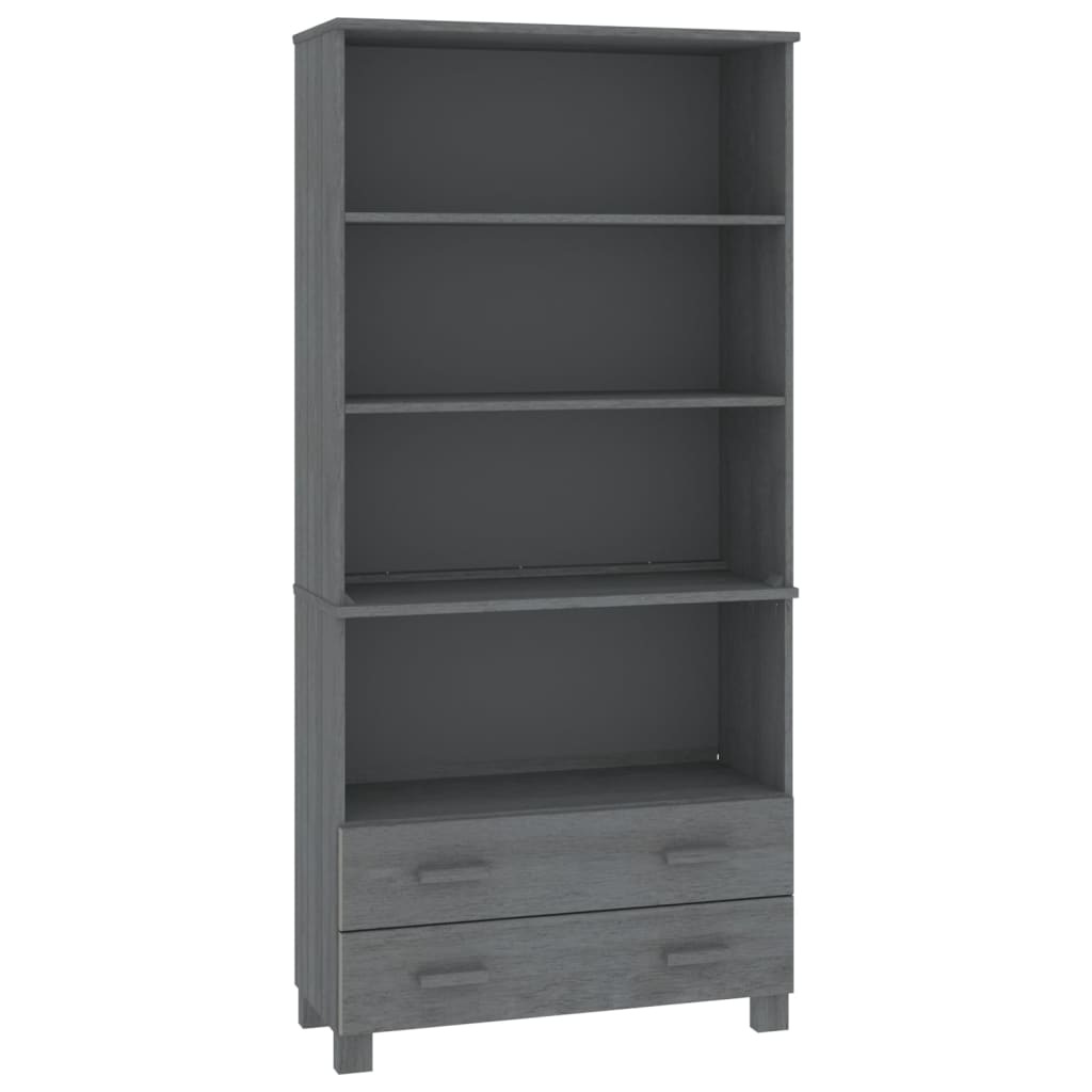 Wooden Bookcase With 4 Shelves And 2 Drawers - Hamar