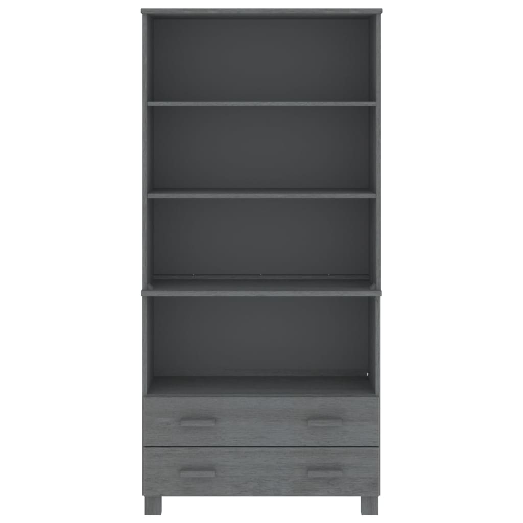 Wooden Bookcase With 4 Shelves And 2 Drawers - Hamar