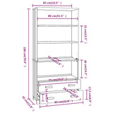 Wooden Bookcase With 4 Shelves And 2 Drawers - Hamar