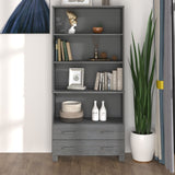 Wooden Bookcase With 4 Shelves And 2 Drawers - Hamar