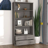 Wooden Bookcase With 4 Shelves And 2 Drawers - Hamar