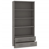 Wooden Bookcase With 4 Shelves And 2 Drawers - Hamar