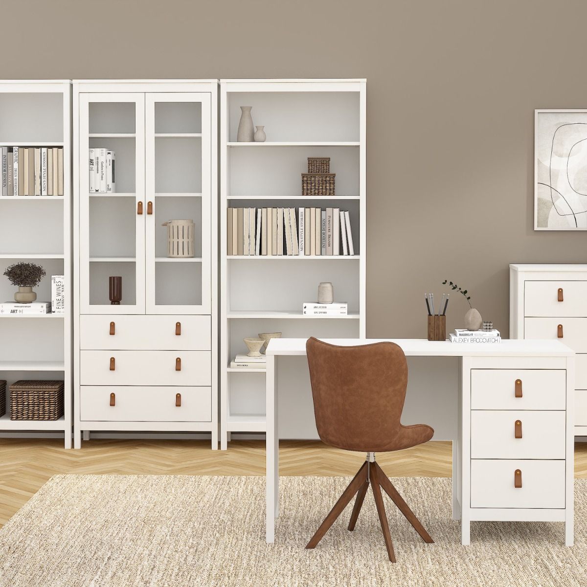 Wooden Bookcase With 5 Shelves - Barcelona