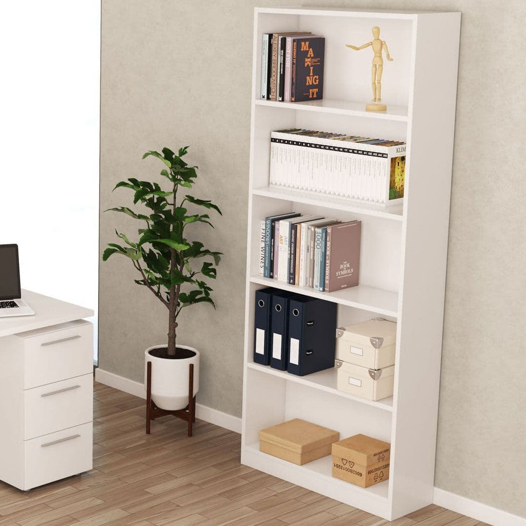 Wooden Bookcase With 5 Shelves - Coronado