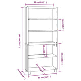 Wooden Bookcase With 5 Shelves - Hamar