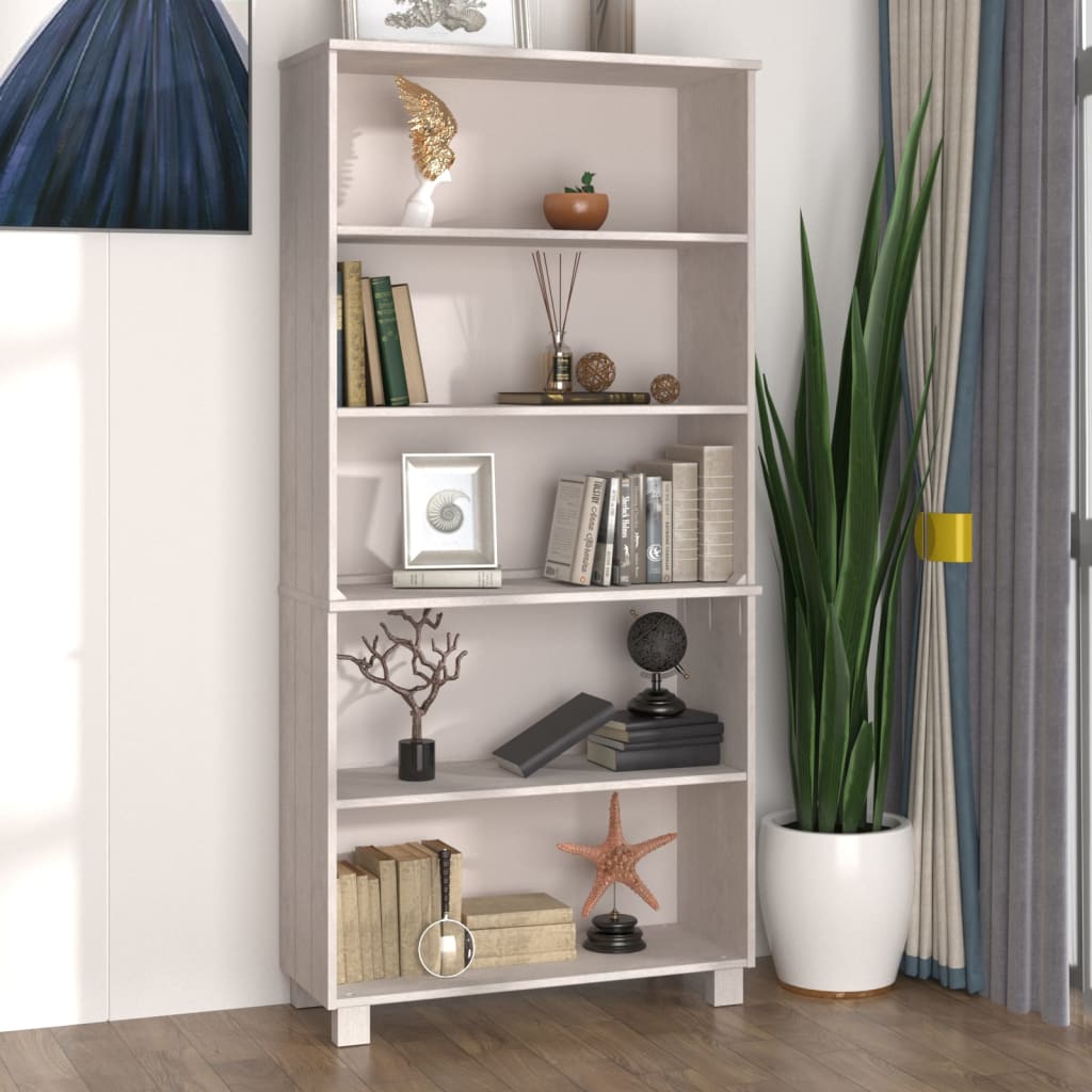 Wooden Bookcase With 5 Shelves - Hamar