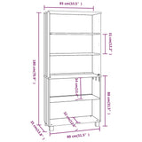 Wooden Bookcase With 5 Shelves - Hamar