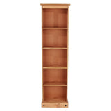 Wooden Bookcase With 5 Shelves Narrow - Corona