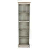 Wooden Bookcase With 5 Shelves Narrow - Corona