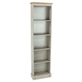 Wooden Bookcase With 5 Shelves Narrow - Corona