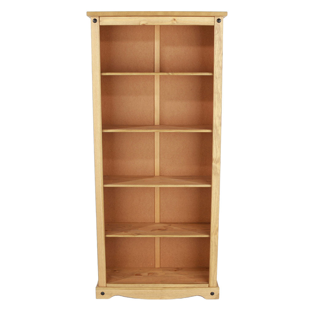 Wooden Bookcase With 5 Shelves Tall - Corona