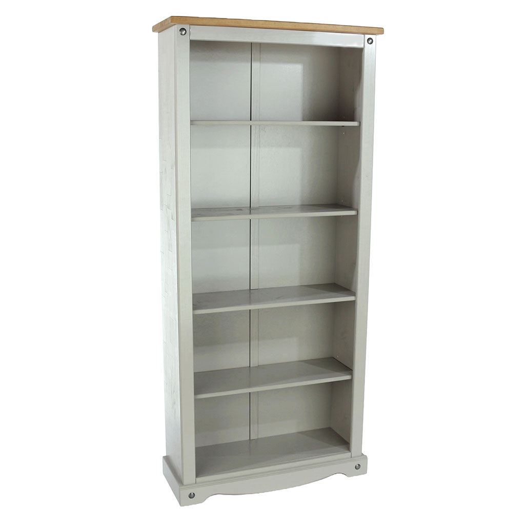 Wooden Bookcase With 5 Shelves Tall - Corona