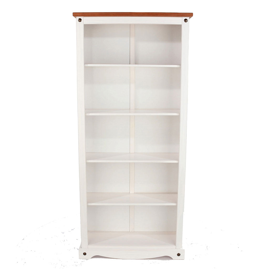 Wooden Bookcase With 5 Shelves Tall - Corona