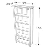 Wooden Bookcase With 5 Shelves Tall - Dunkeld
