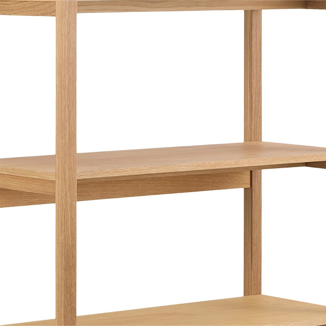 Wooden Bookcase With 6 Shelves Rectangular - Ludza