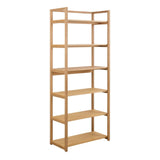 Wooden Bookcase With 6 Shelves Rectangular - Ludza