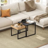Wooden Boxy Nest of 2 Tables Square - Velmora