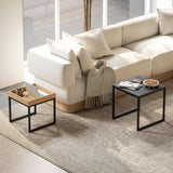 Wooden Boxy Nest of 2 Tables Square - Velmora
