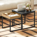 Wooden Boxy Nest of 2 Tables Square - Velmora