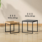 Wooden Boxy Nest of 2 Tables Square - Velmora