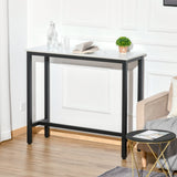 Wooden Breakfast Dining Bar Table Rectangular for 2 People in Wood Effect - Velmora
