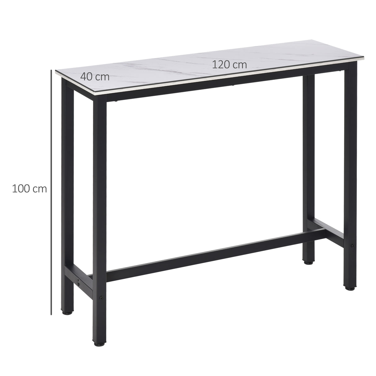 Wooden Breakfast Dining Bar Table Rectangular for 2 People in Wood Effect - Velmora