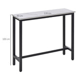 Wooden Breakfast Dining Bar Table Rectangular for 2 People in Wood Effect - Velmora