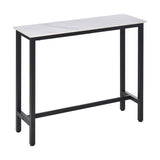Wooden Breakfast Dining Bar Table Rectangular for 2 People in Wood Effect - Velmora