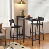 Wooden Breakfast Dining Bar Table Rectangular for 2 People in Wood Effect - Velmora