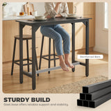 Wooden Breakfast Dining Bar Table Rectangular for 2 People in Wood Effect - Velmora