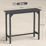Wooden Breakfast Dining Bar Table Rectangular for 2 People in Wood Effect - Velmora