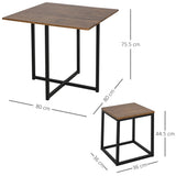 Wooden Breakfast Kitchen Bar Table And 4 Stools - Velmora
