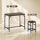 Wooden Breakfast Kitchen Bar Table And 4 Stools - Velmora