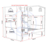 Wooden Bunk Bed Small Double - Hector