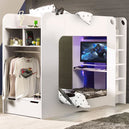 Wooden Bunk Bed With Gaming Desk - Horizon