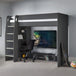 Wooden Bunk Bed With Gaming Desk - Nebula