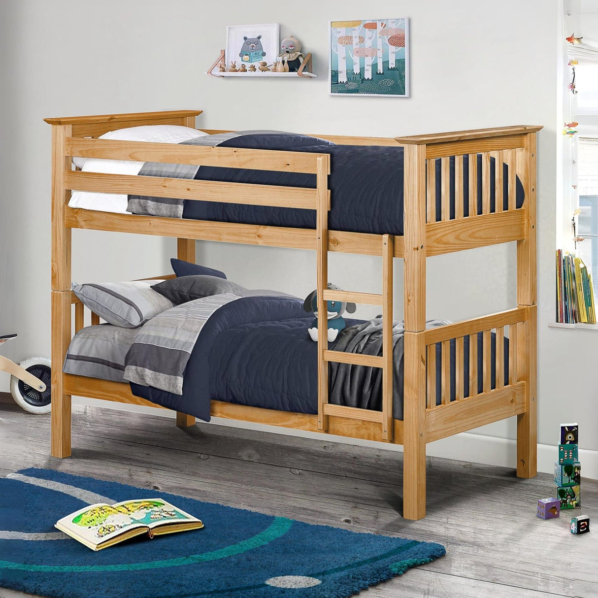 Wooden Bunk Bed With Ladder - Barcelona
